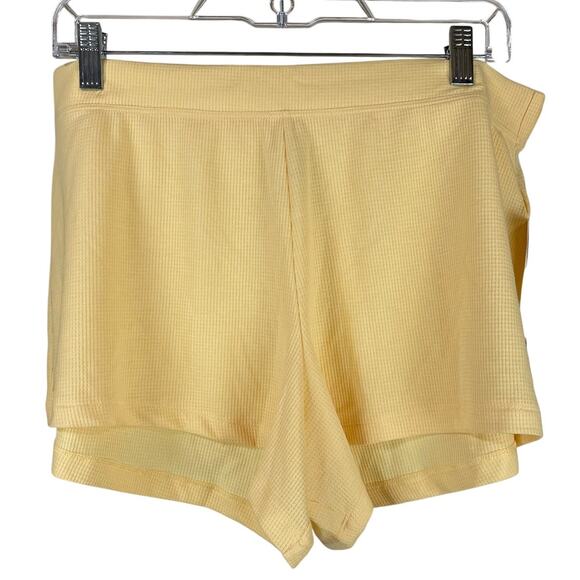 Athleta Wind Down Sleep Shorts Waffle Knit Yellow Women's Size Small NWT - Picture 3 of 12